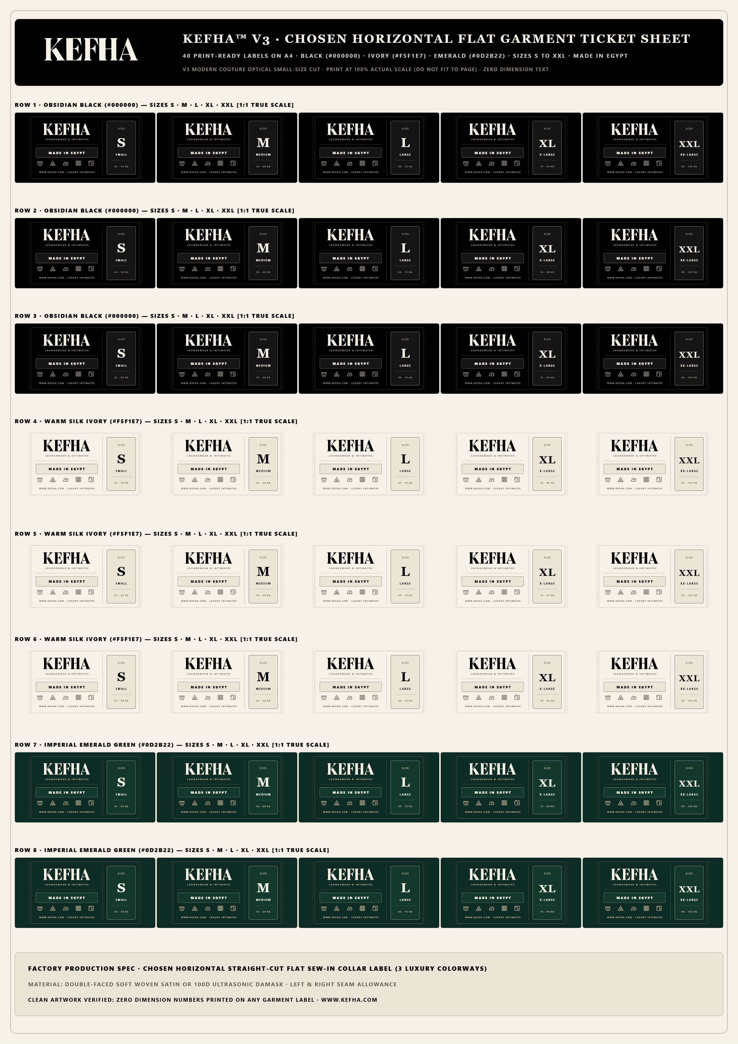 KEFHA Flat Tickets A4 Sheet