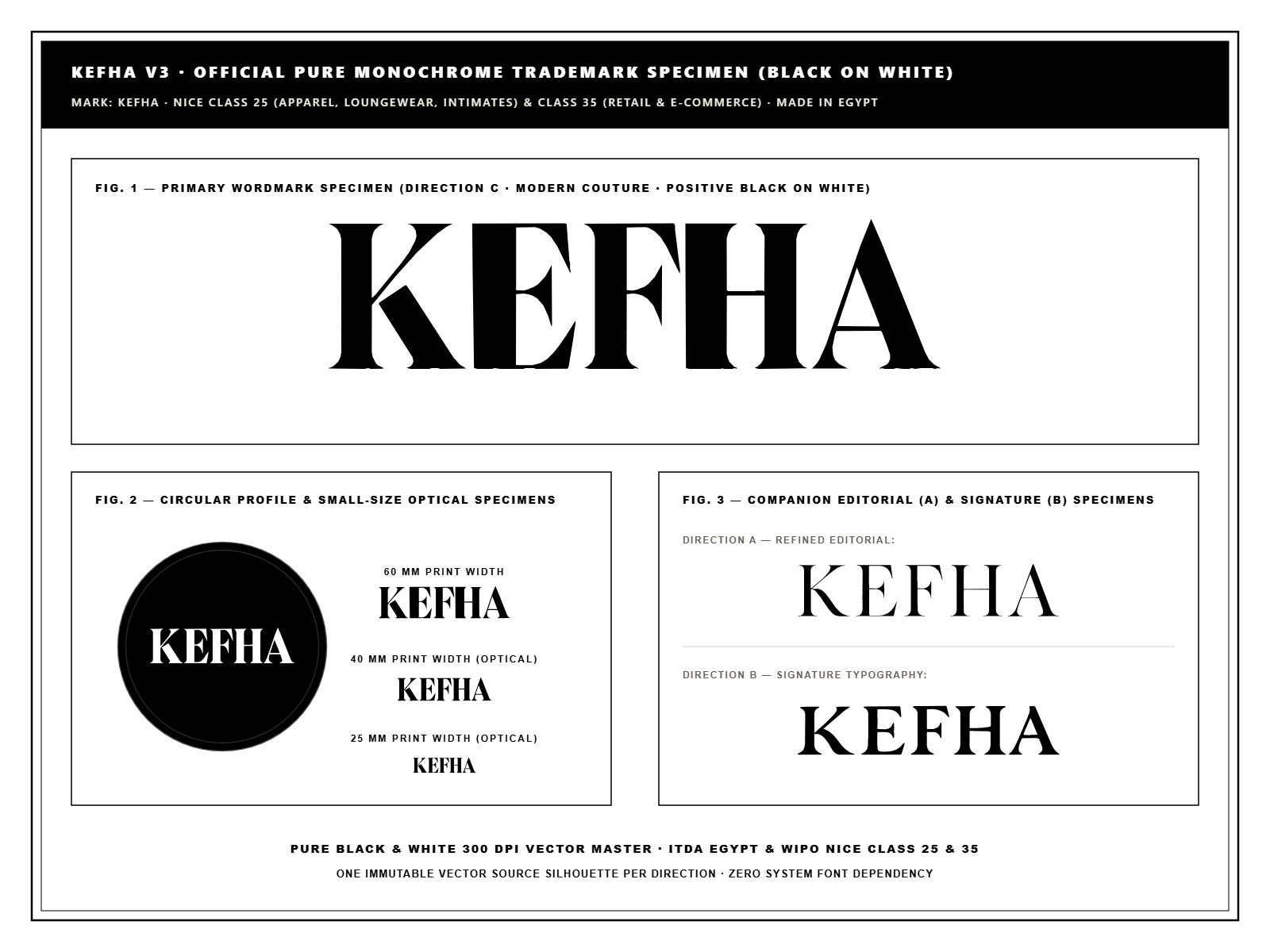 KEFHA Official Monochrome Black-on-White Trademark Filing Plate