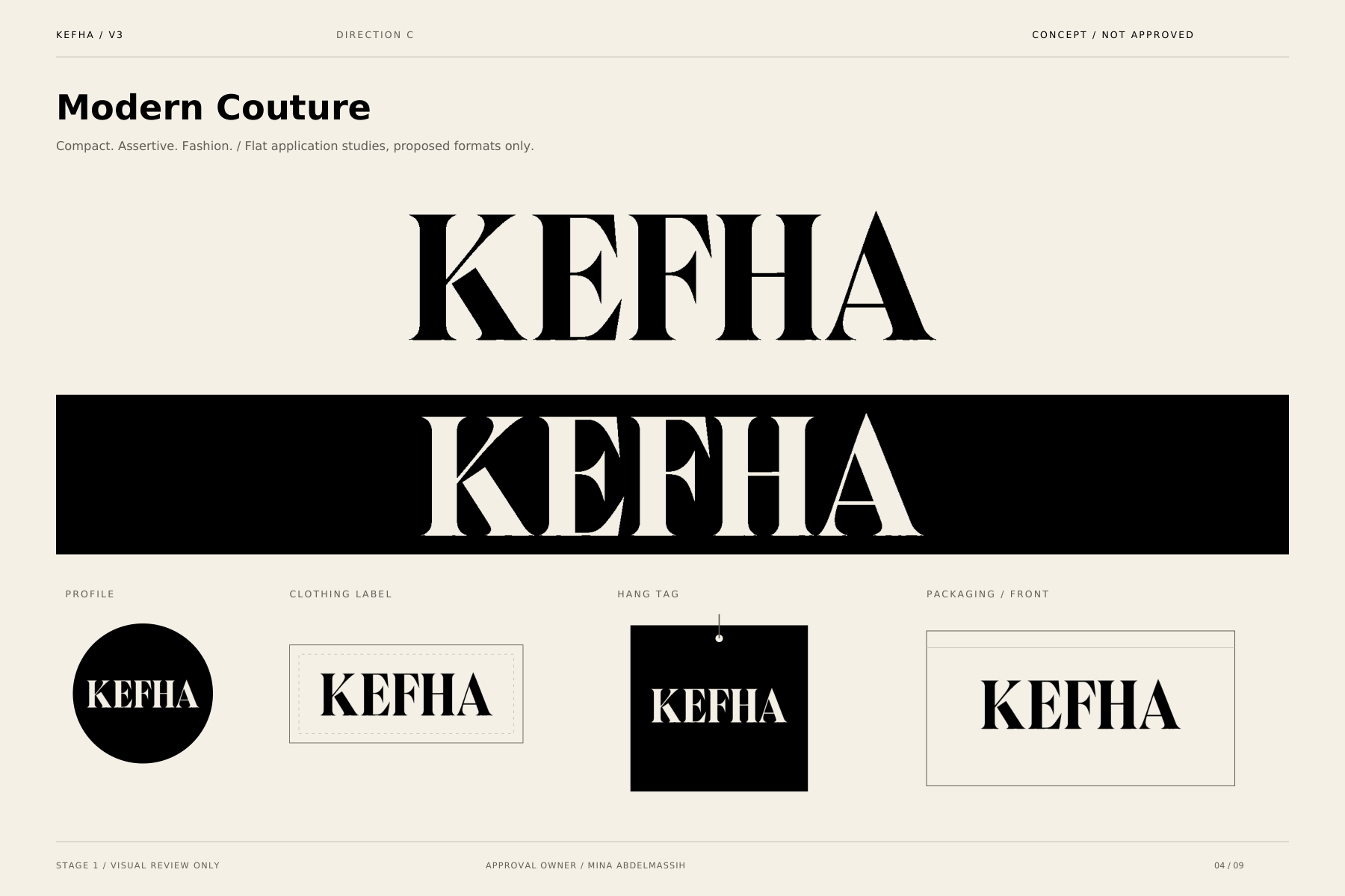 KEFHA V3 Direction C Modern Couture